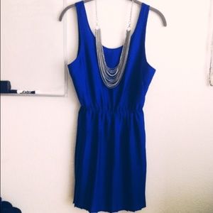 Blue pleated dress
